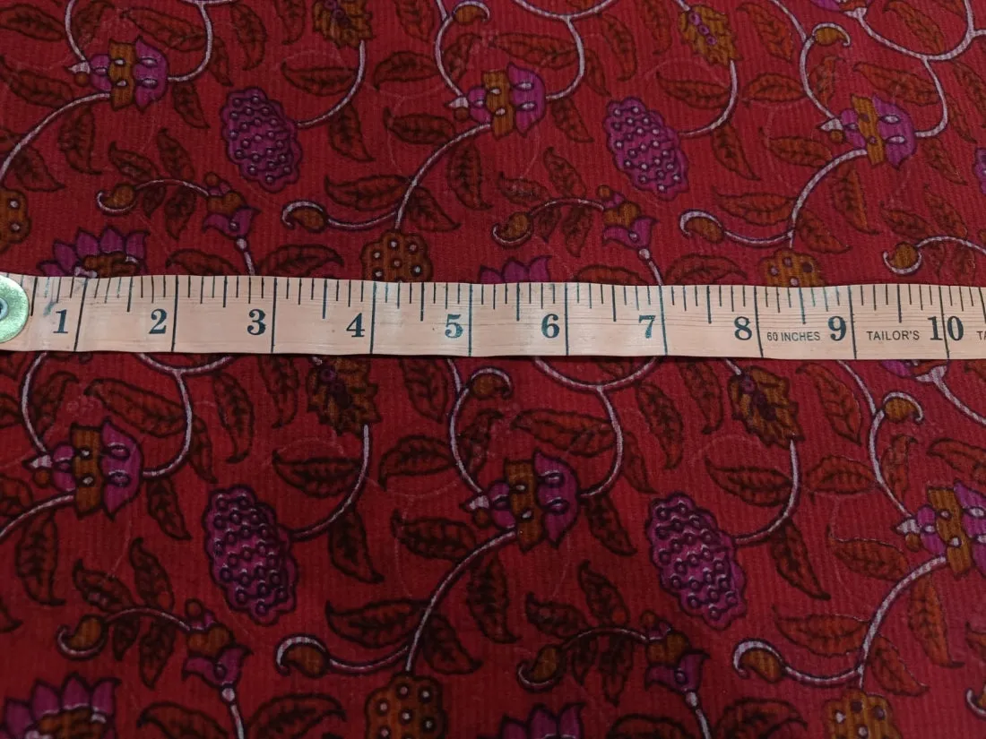 100% silk chiffon floral printed fabric 44" wide available in four colors