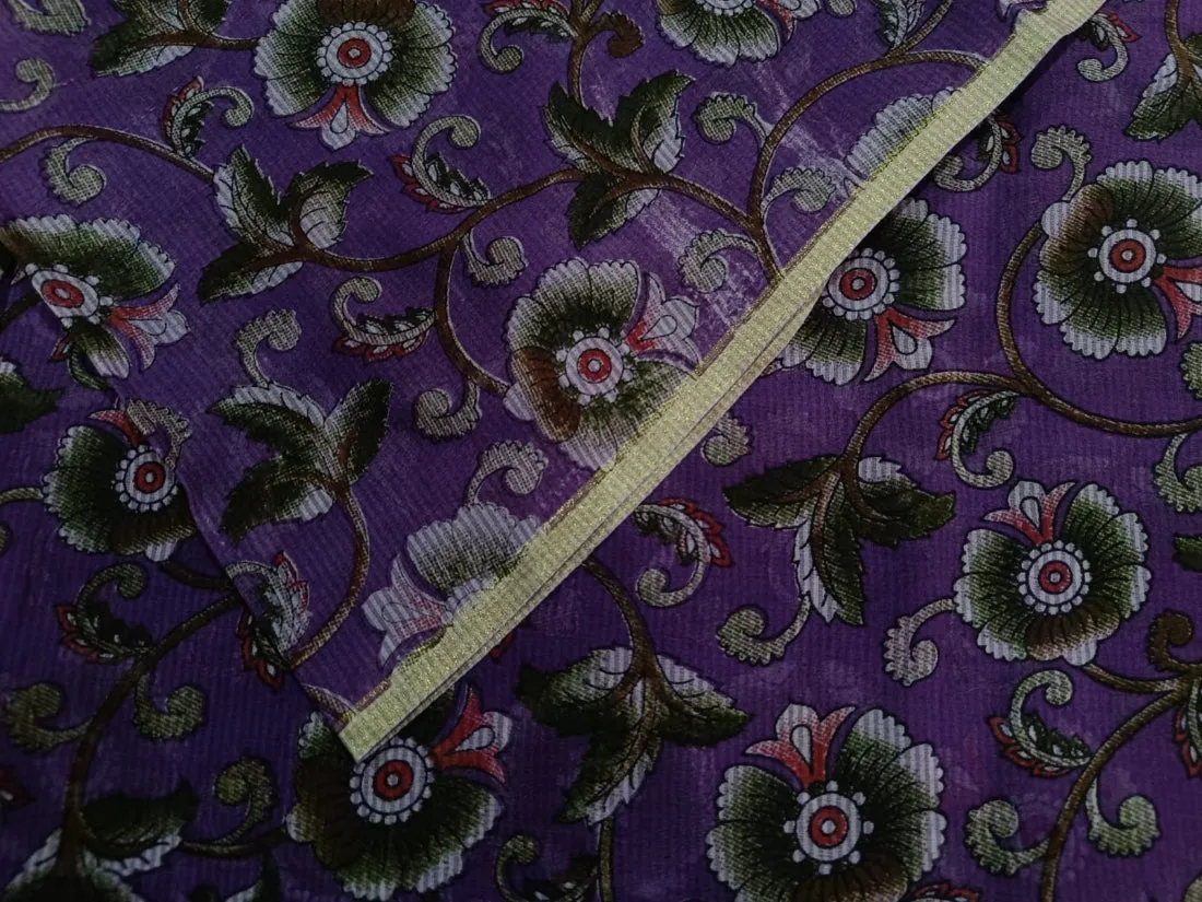 100% silk chiffon floral printed fabric 44" wide available in four colors