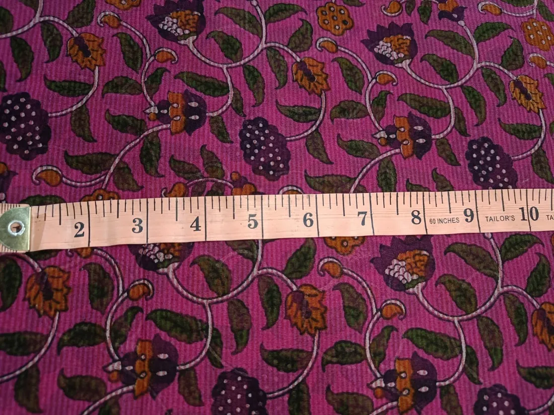 100% silk chiffon floral printed fabric 44" wide available in four colors