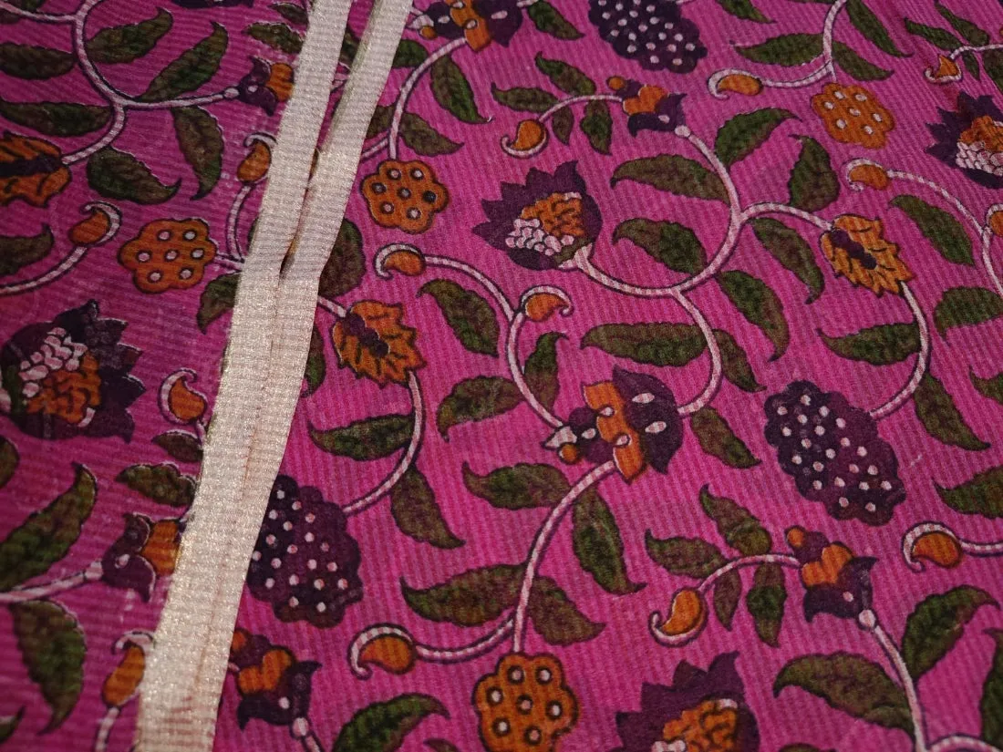 100% silk chiffon floral printed fabric 44" wide available in four colors