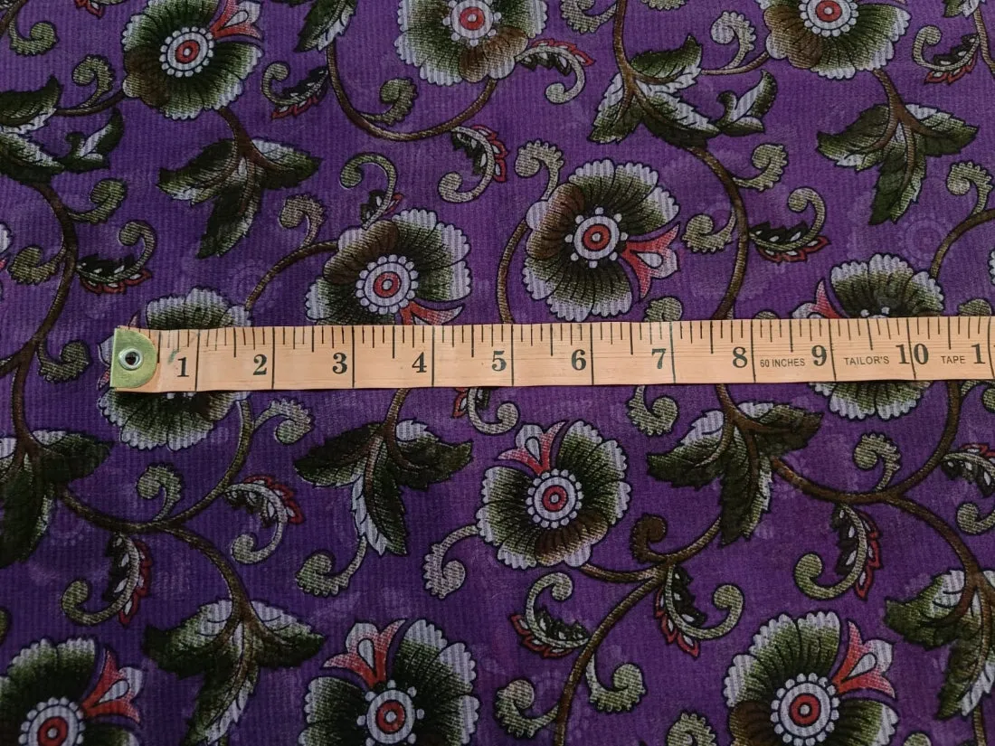 100% silk chiffon floral printed fabric 44" wide available in four colors