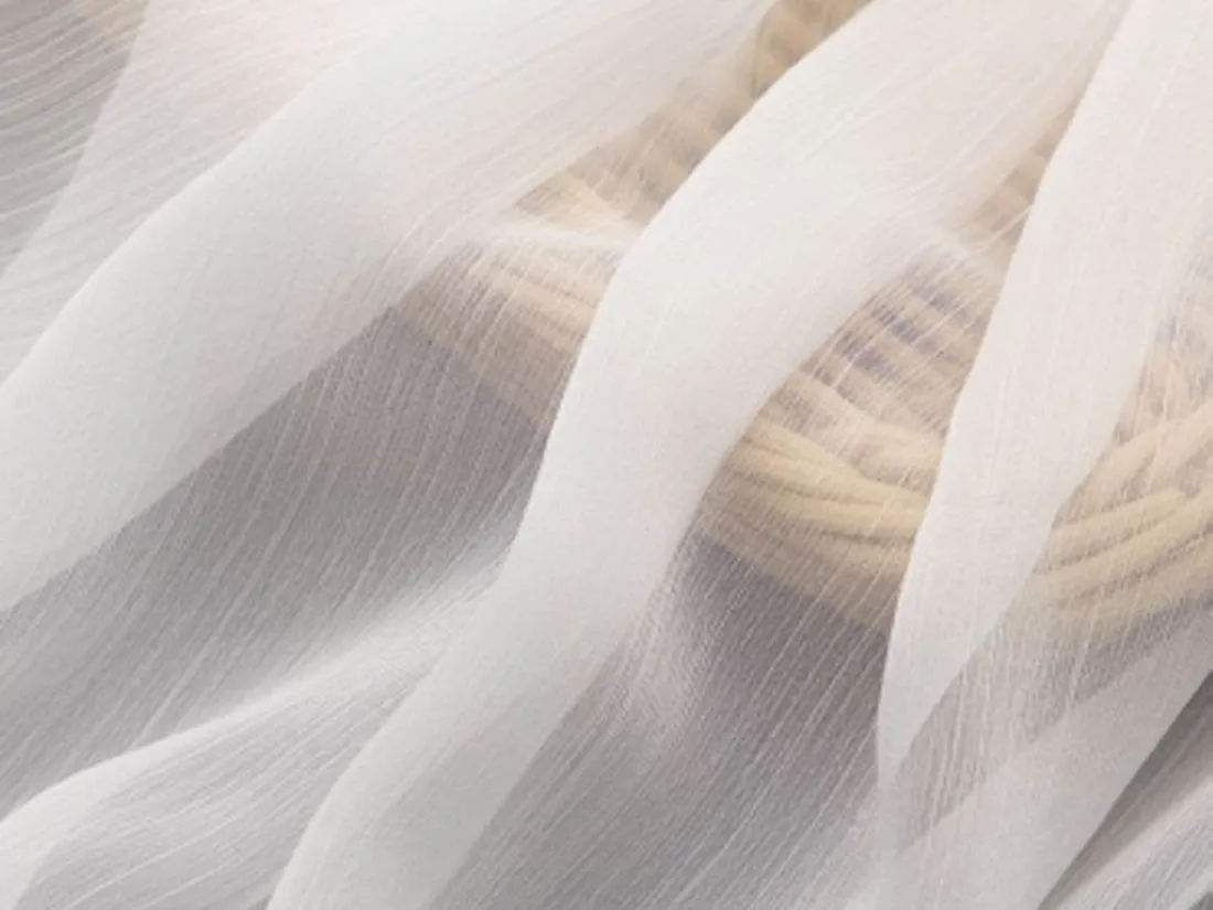 100% silk crinkled chiffon fabric ~ 44&quot; wide Dyeable