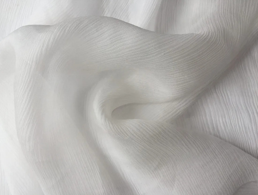 100% silk crinkled chiffon fabric ~ 44&quot; wide Dyeable