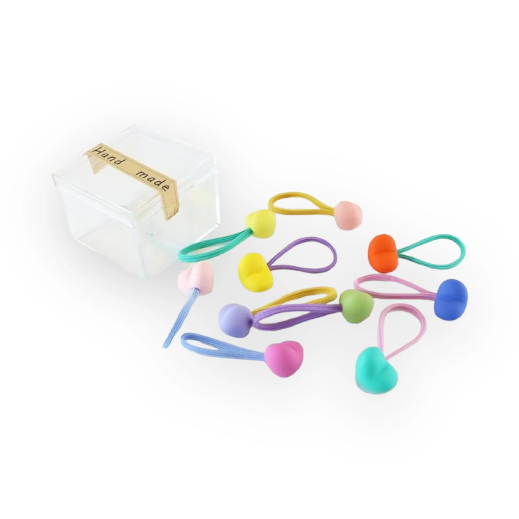 10pcs Mix Heart Elastic Hair Ties