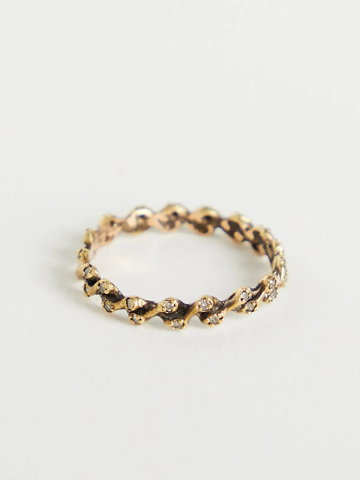 1118 Ring in 14k Yellow Gold with 38 Brown Diamonds