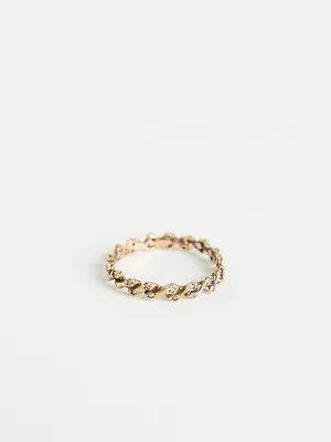 1118 Ring in 14k Yellow Gold with 38 Brown Diamonds