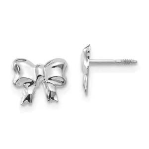 14KT White Gold 8X5MM Stud Bow Earrings