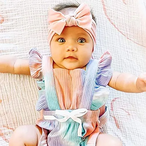 16PCS Baby Nylon Headbands Hairbands Hair Bow Elastics for Baby Girls Newborn Infant Toddlers Kids