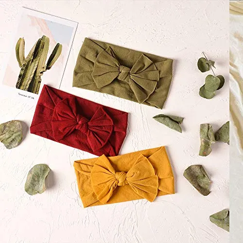 16PCS Baby Nylon Headbands Hairbands Hair Bow Elastics for Baby Girls Newborn Infant Toddlers Kids