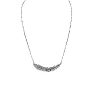 16"   2" Oxidized Feather Necklace