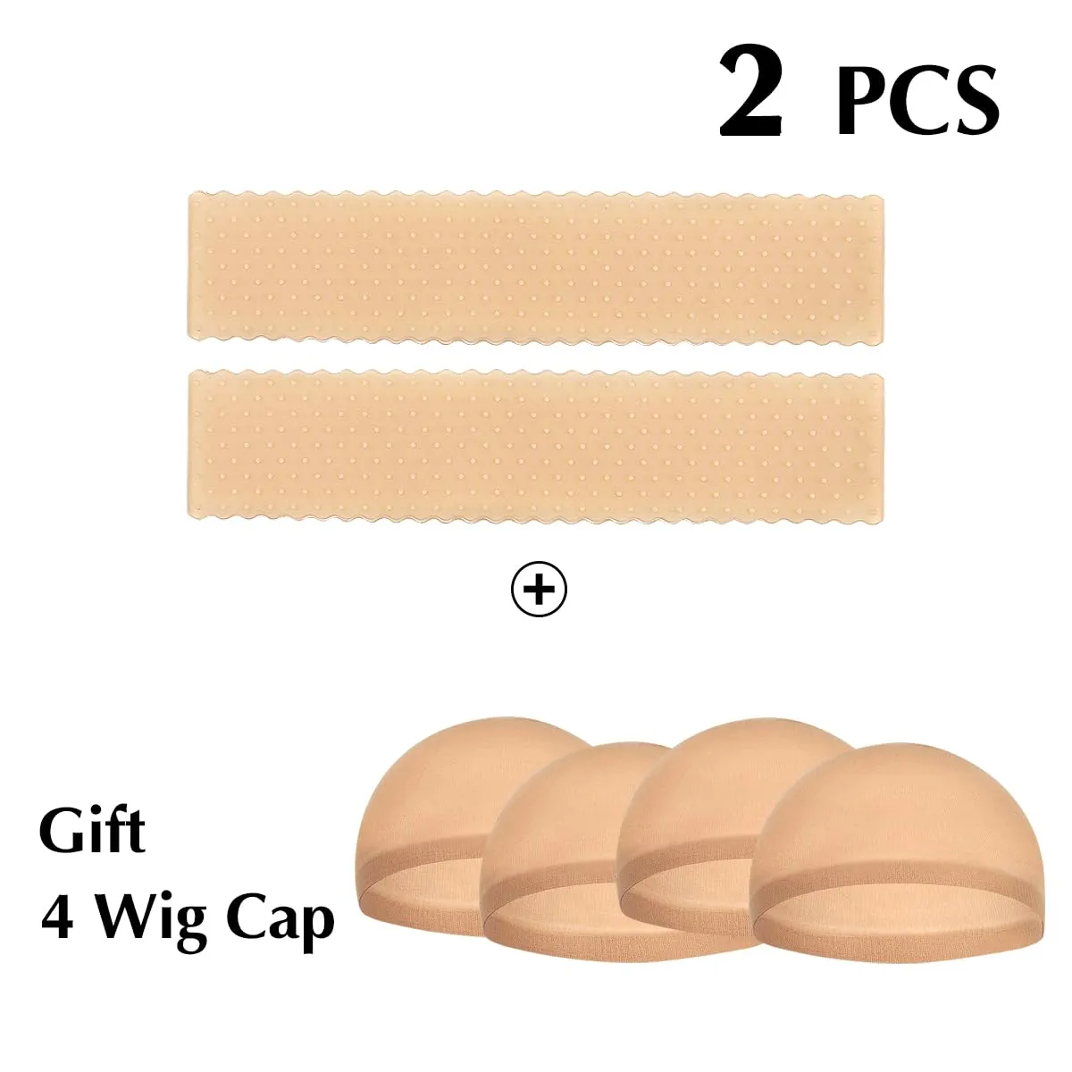 2 Pcs Silicone Wig Grip Band for Lace Front,Wig Bands for Keeping Wigs in Place, Wig Accessory for Women Wigs,Adjustable Wig Gripper Headband for Women (Beige)