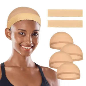 2 Pcs Silicone Wig Grip Band for Lace Front,Wig Bands for Keeping Wigs in Place, Wig Accessory for Women Wigs,Adjustable Wig Gripper Headband for Women (Beige)