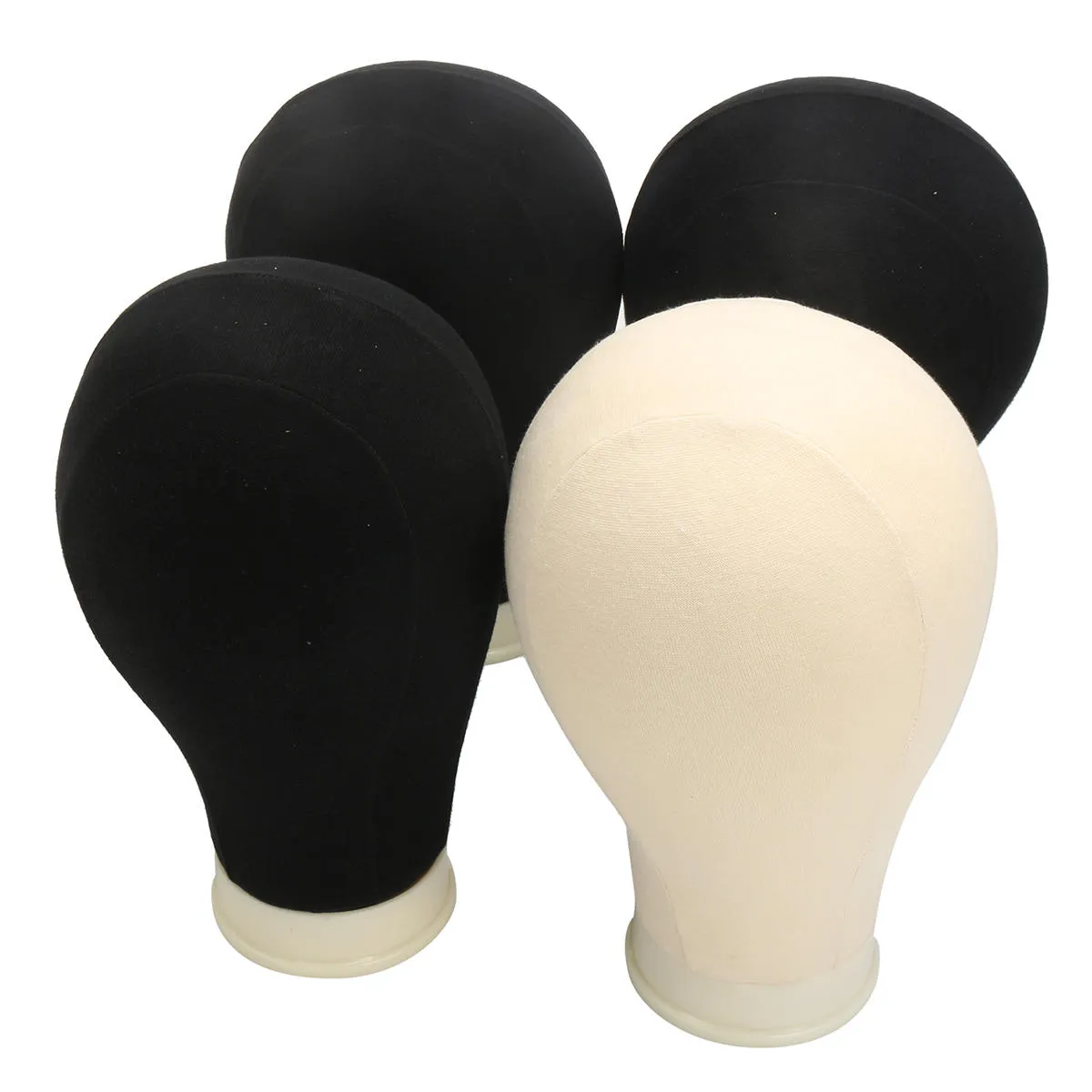 20-25'' Canvas Block Head Set with Mount Hole Plate Mannequin Model Cap Wigs Jewelry Display Stand