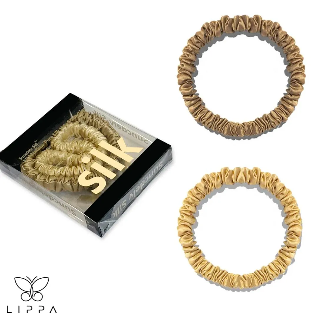 2PCS Box Natural Silk Scrunchies Set