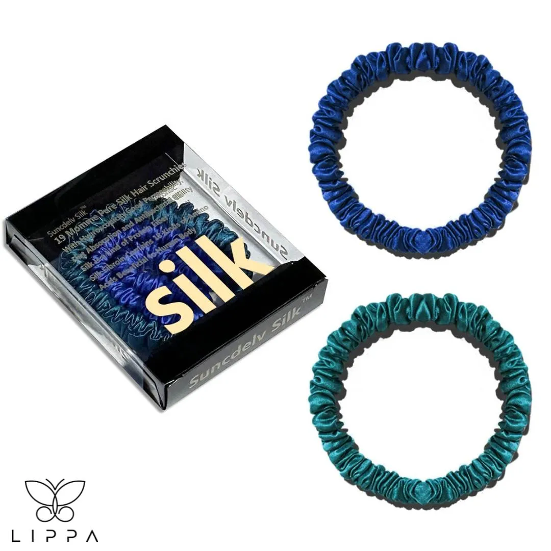 2PCS Box Natural Silk Scrunchies Set