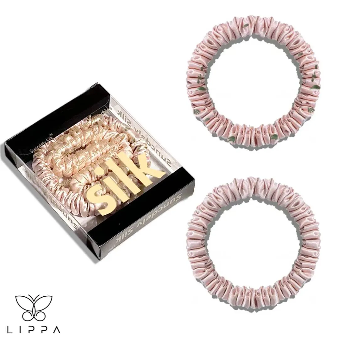 2PCS Box Natural Silk Scrunchies Set