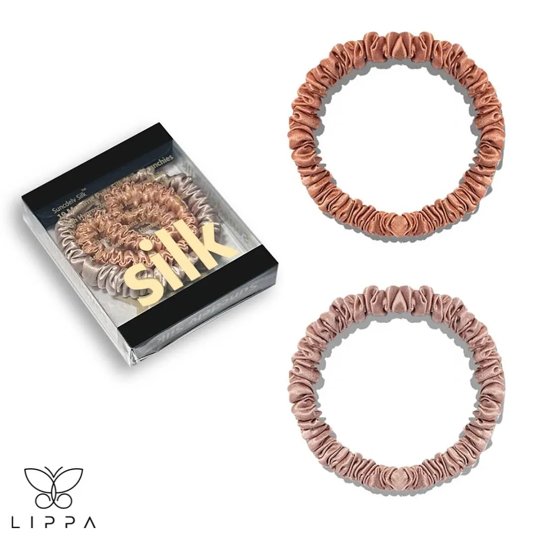 2PCS Box Natural Silk Scrunchies Set