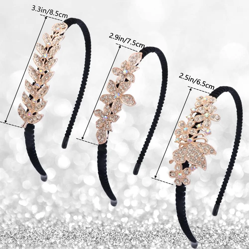 3 Pcs Crystal Hair Band