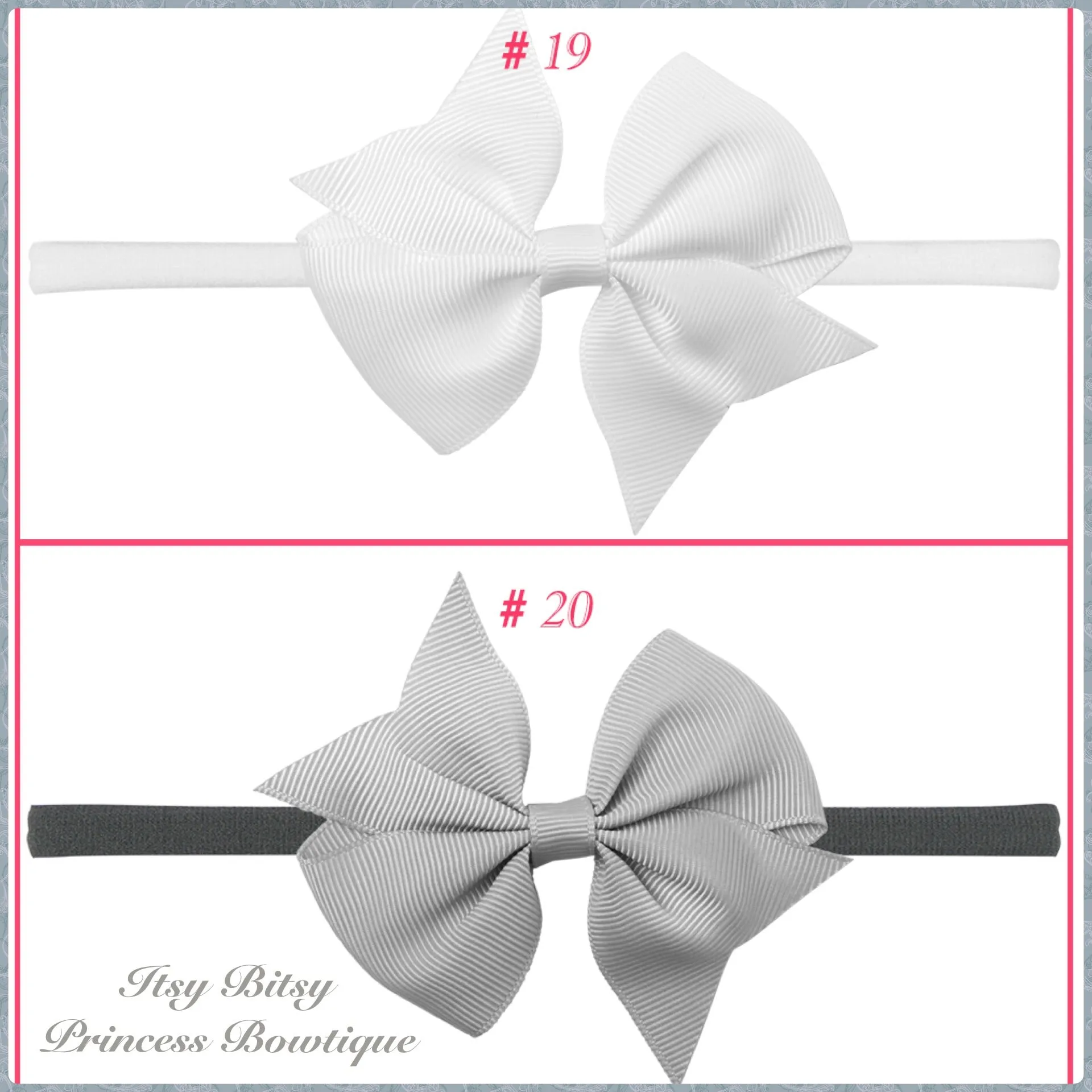 3.5 Inch Bows on Nylon Headbands