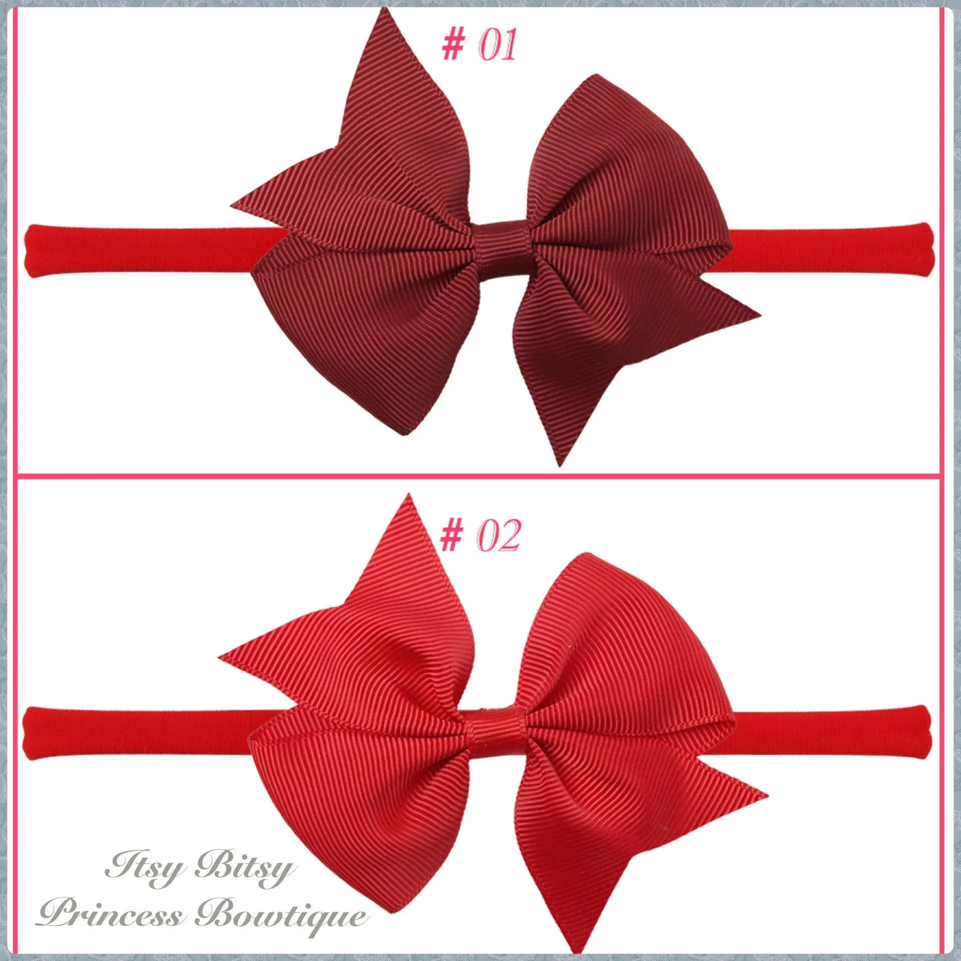 3.5 Inch Bows on Nylon Headbands