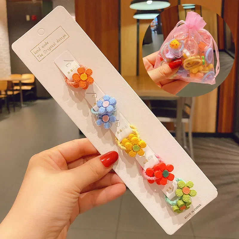 40Pcs/Set Colorful Flower Animal Girls Hairbands Sweet Fruit Elastic