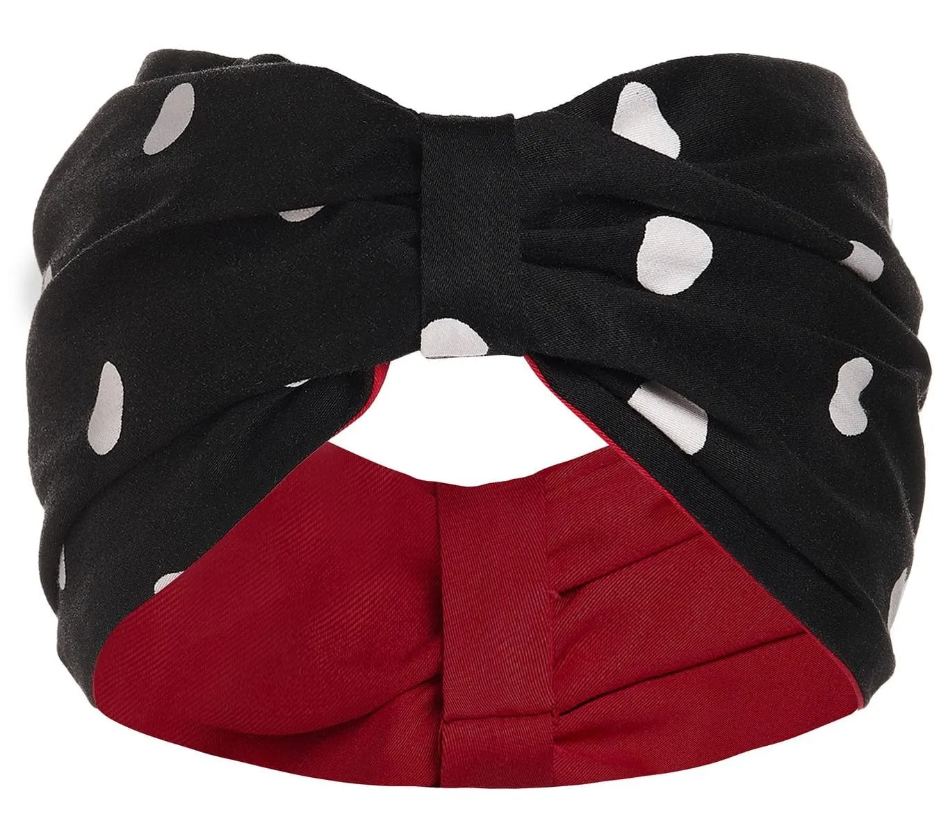 50's inspired Turban  headband in Black-White Polka dots