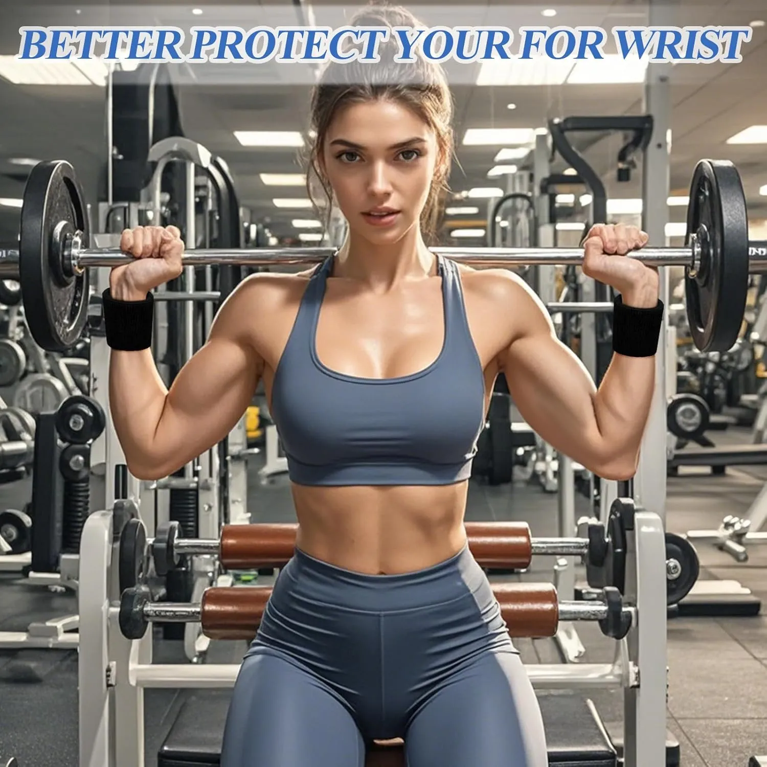 6 Pack Sweatbands Sports Wristband for Men & Women, Breathable Wrist Band Absorbent Sweat Band for Tennis, Basketball, Running, Gym, Working Out