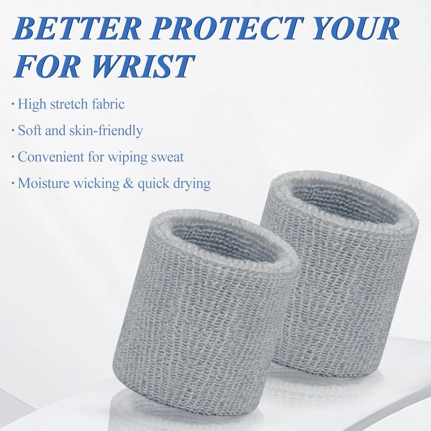 6 Pack Sweatbands Sports Wristband for Men & Women, Breathable Wrist Band Absorbent Sweat Band for Tennis, Basketball, Running, Gym, Working Out