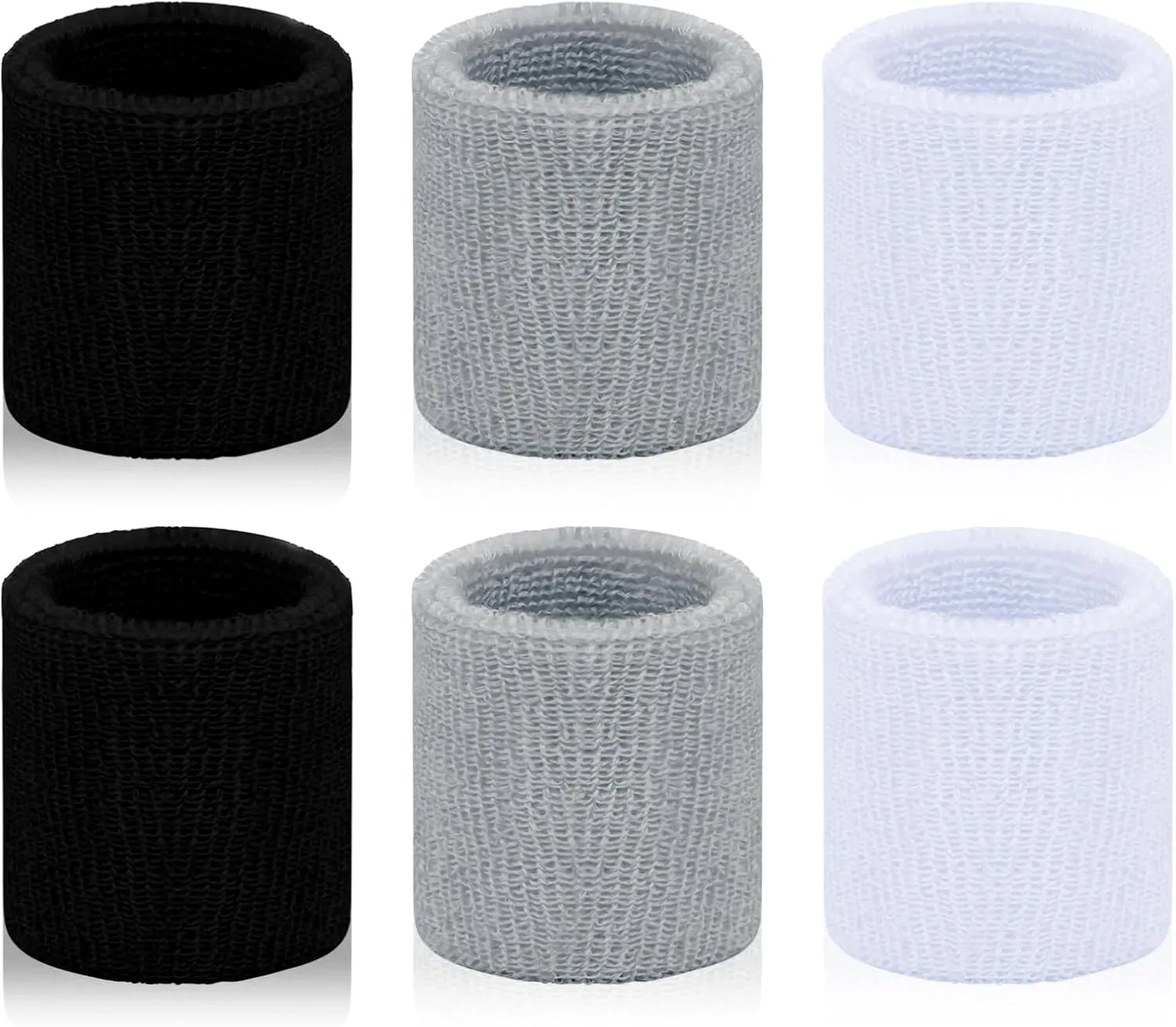 6 Pack Sweatbands Sports Wristband for Men & Women, Breathable Wrist Band Absorbent Sweat Band for Tennis, Basketball, Running, Gym, Working Out