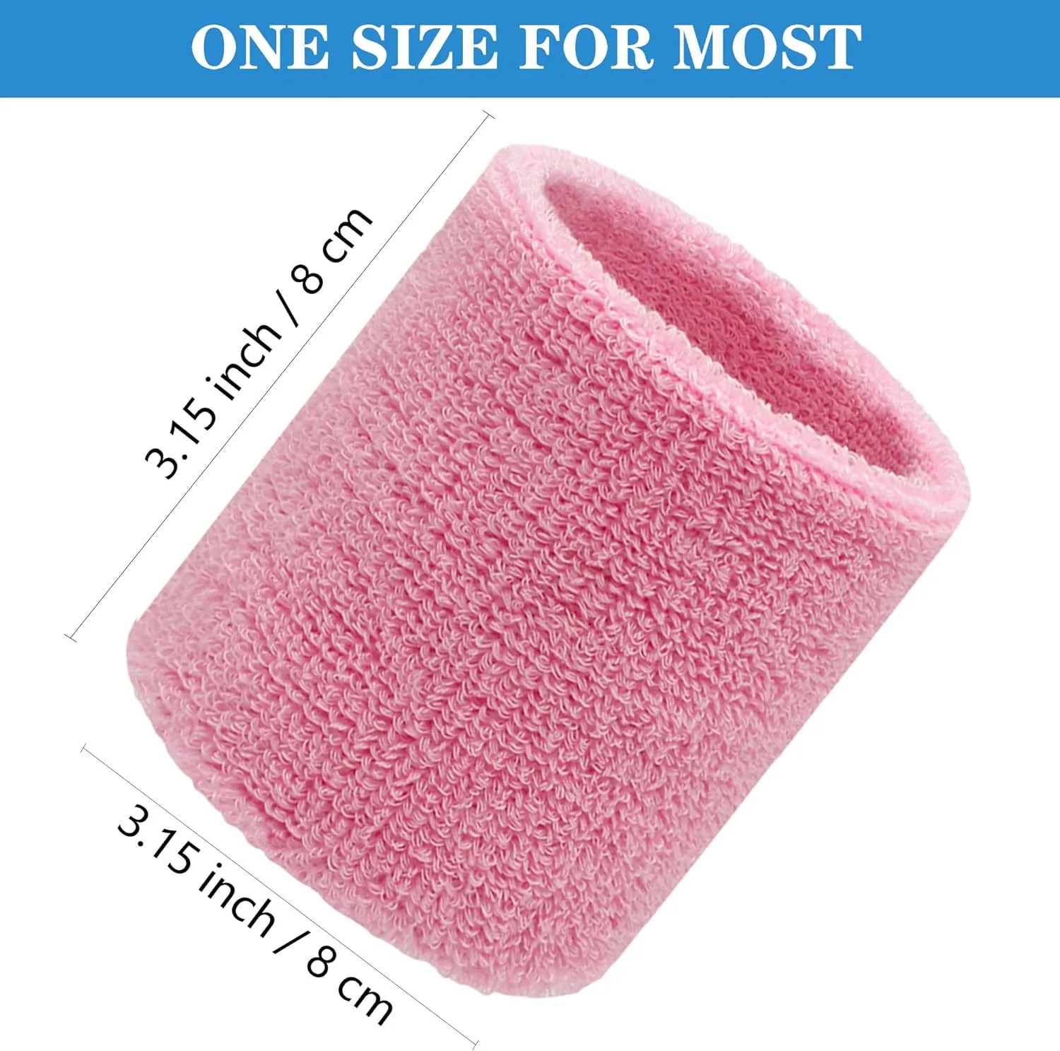 8 Pack Wrist Sweatbands Tennis Wrist Bands Absorbent Sweat Band for Men and Women, Breathable Cotton Sweatbands for Working Out, Football, Basketball, Running Athletic Sports