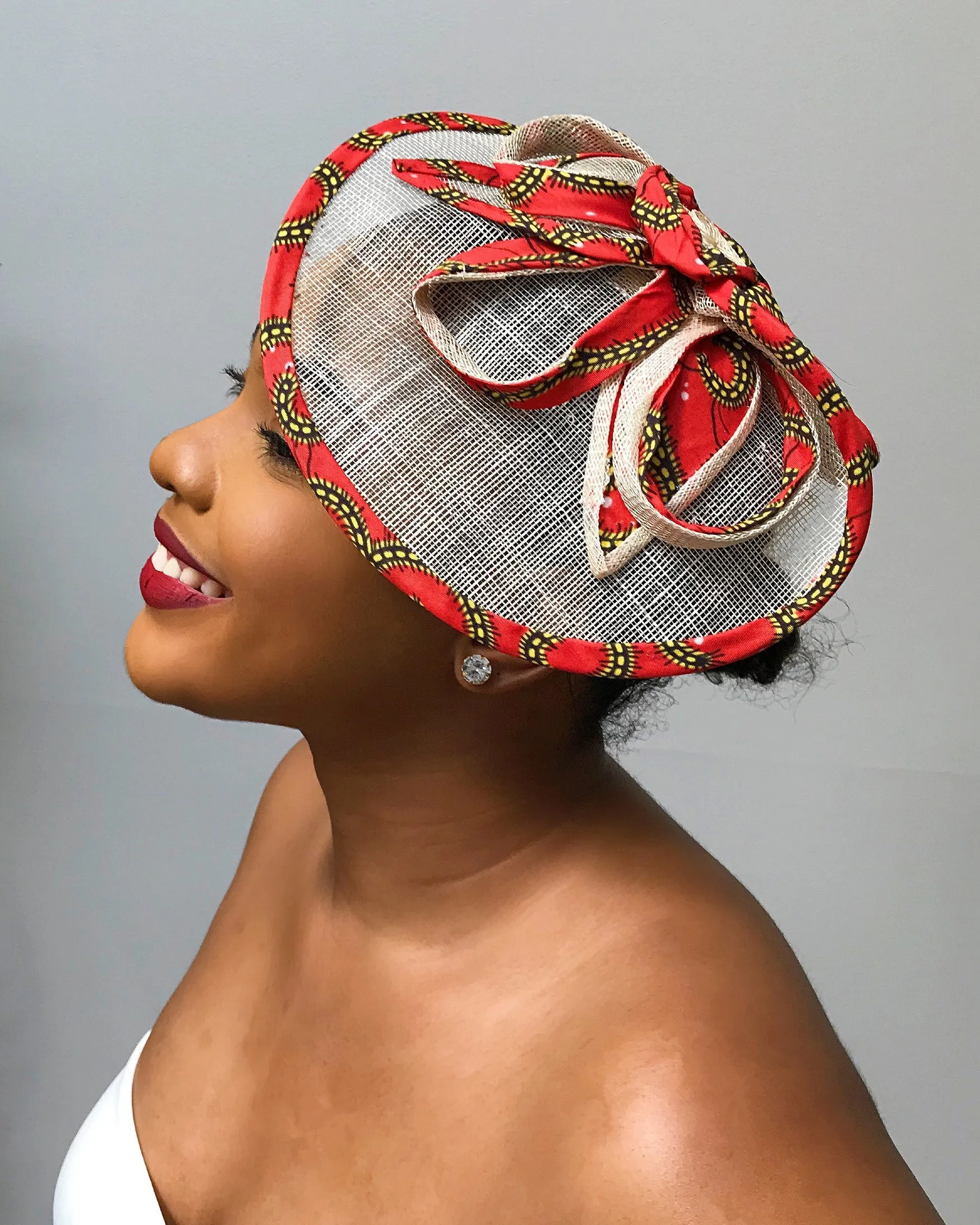 African Print Fascinator Hair Clip Hat