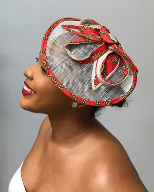 African Print Fascinator Hair Clip Hat