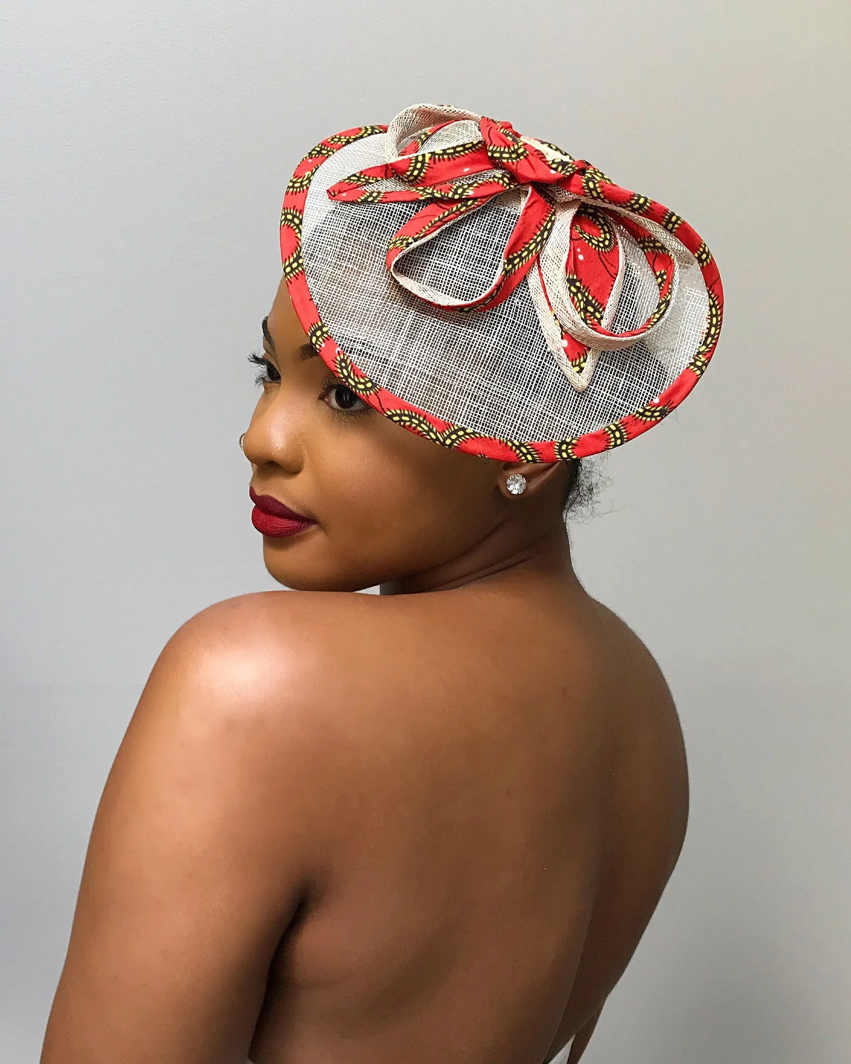 African Print Fascinator Hair Clip Hat
