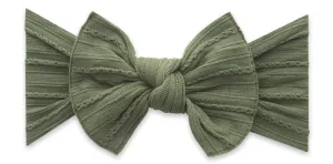 Baby Bling Army Green Cable Knit Knot Headband