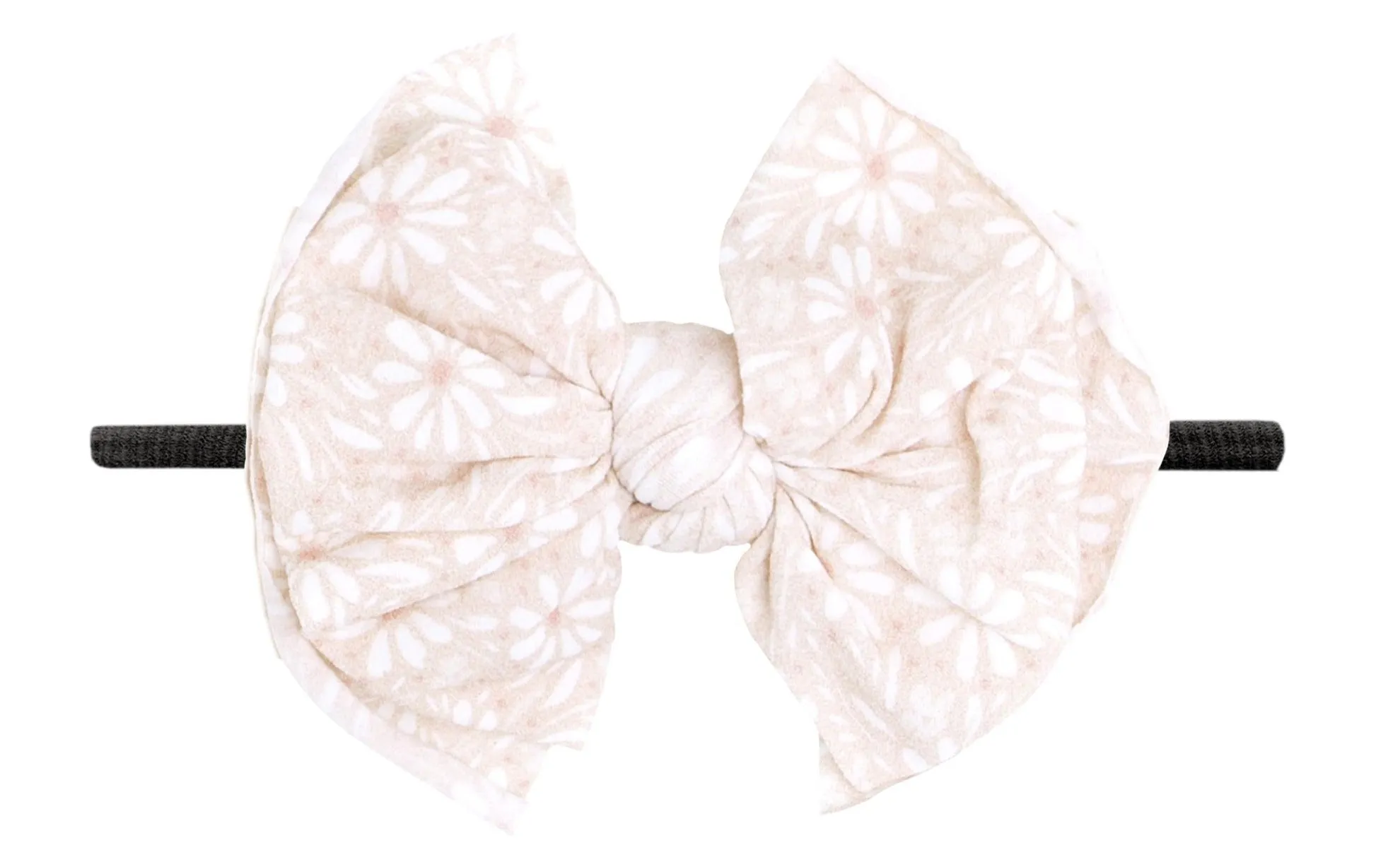 Baby Bling White Daisy / Black FAB-BOW-LOUS Skinny Headband