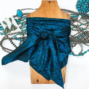 Baroque Silk Wild Rag in Cobalt Blue