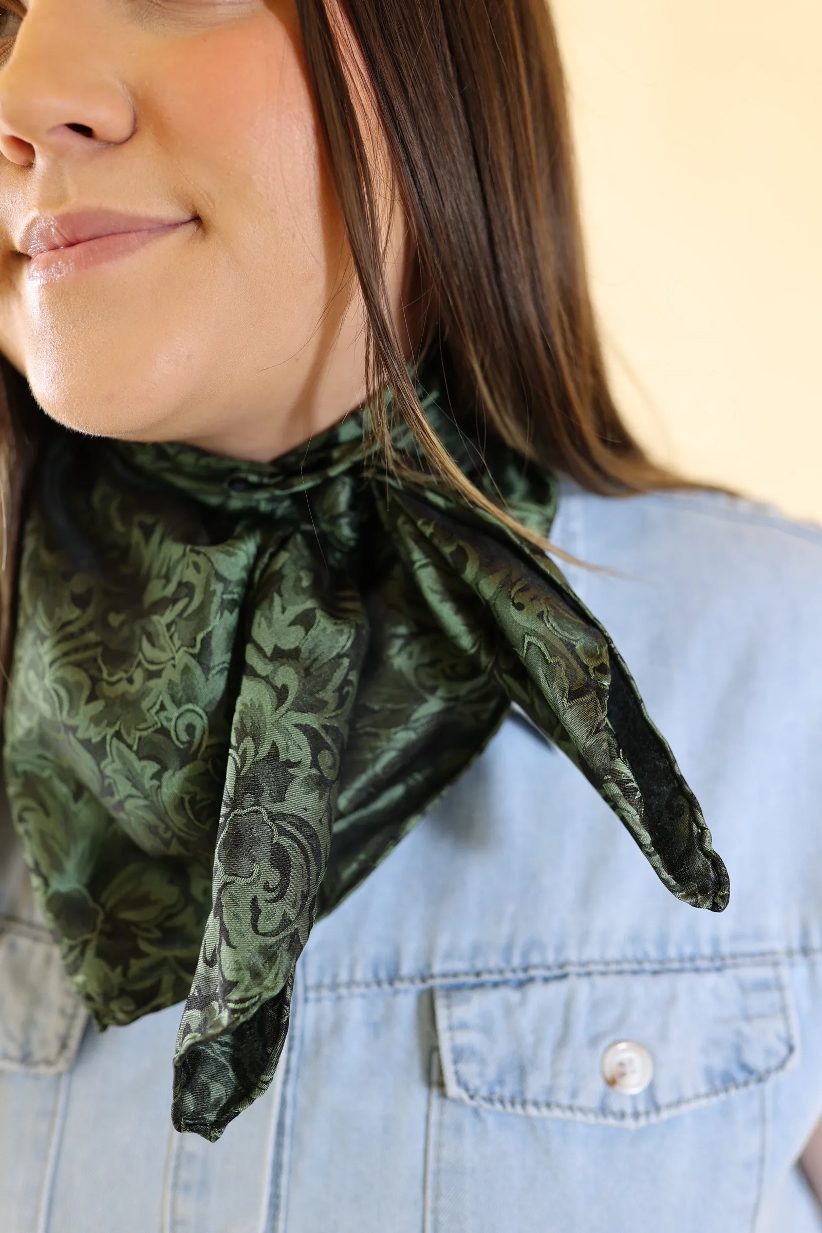 Baroque Silk Wild Rag in Fern Green