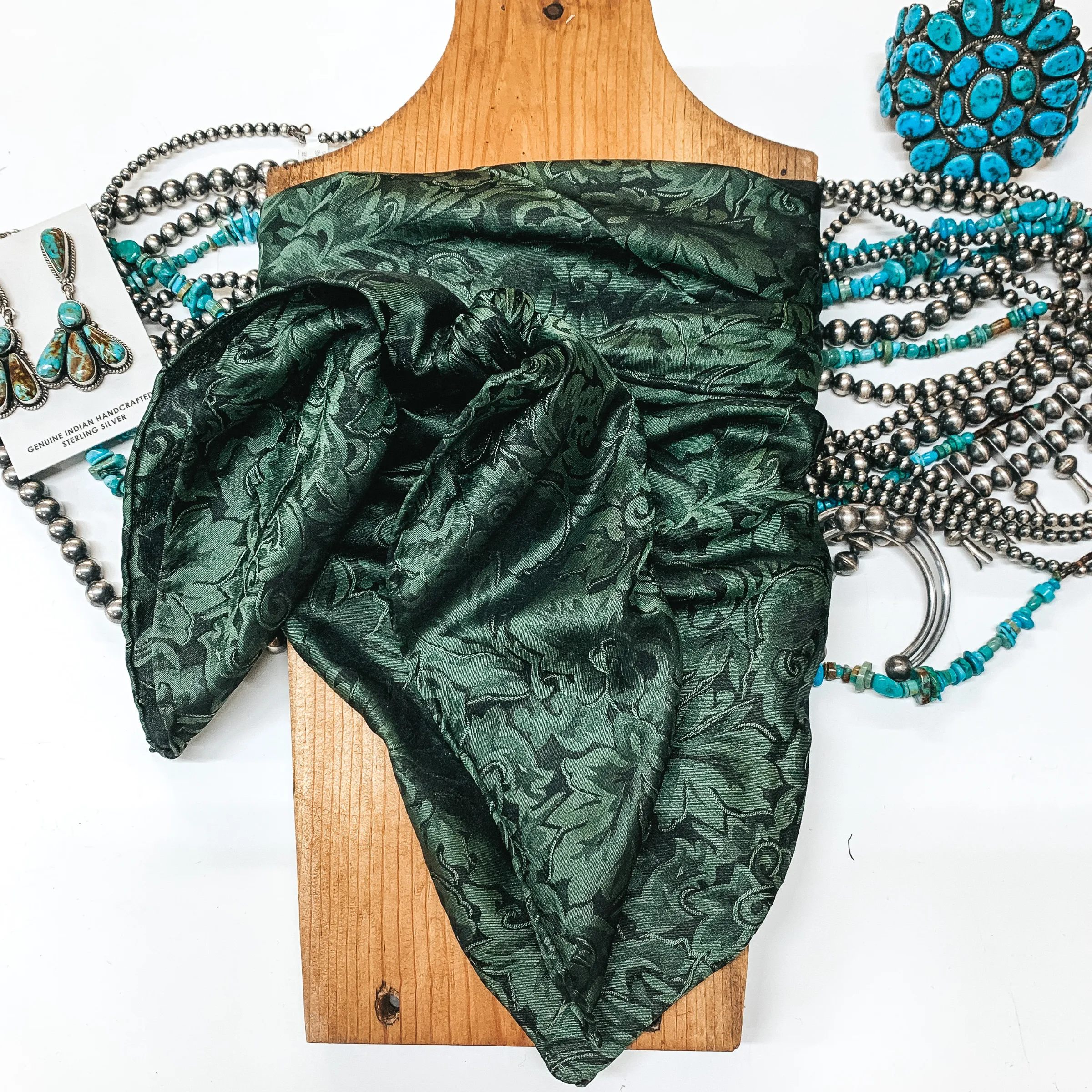 Baroque Silk Wild Rag in Fern Green