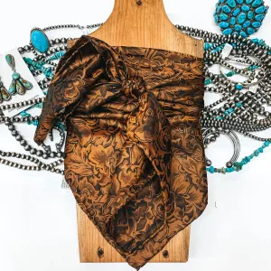 Baroque Silk Wild Rag in Rust Brown