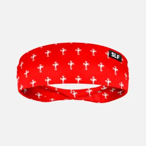 Baseball Cross Pattern Red Kids Headband