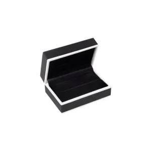 Black and White Cufflink Double Ring Box