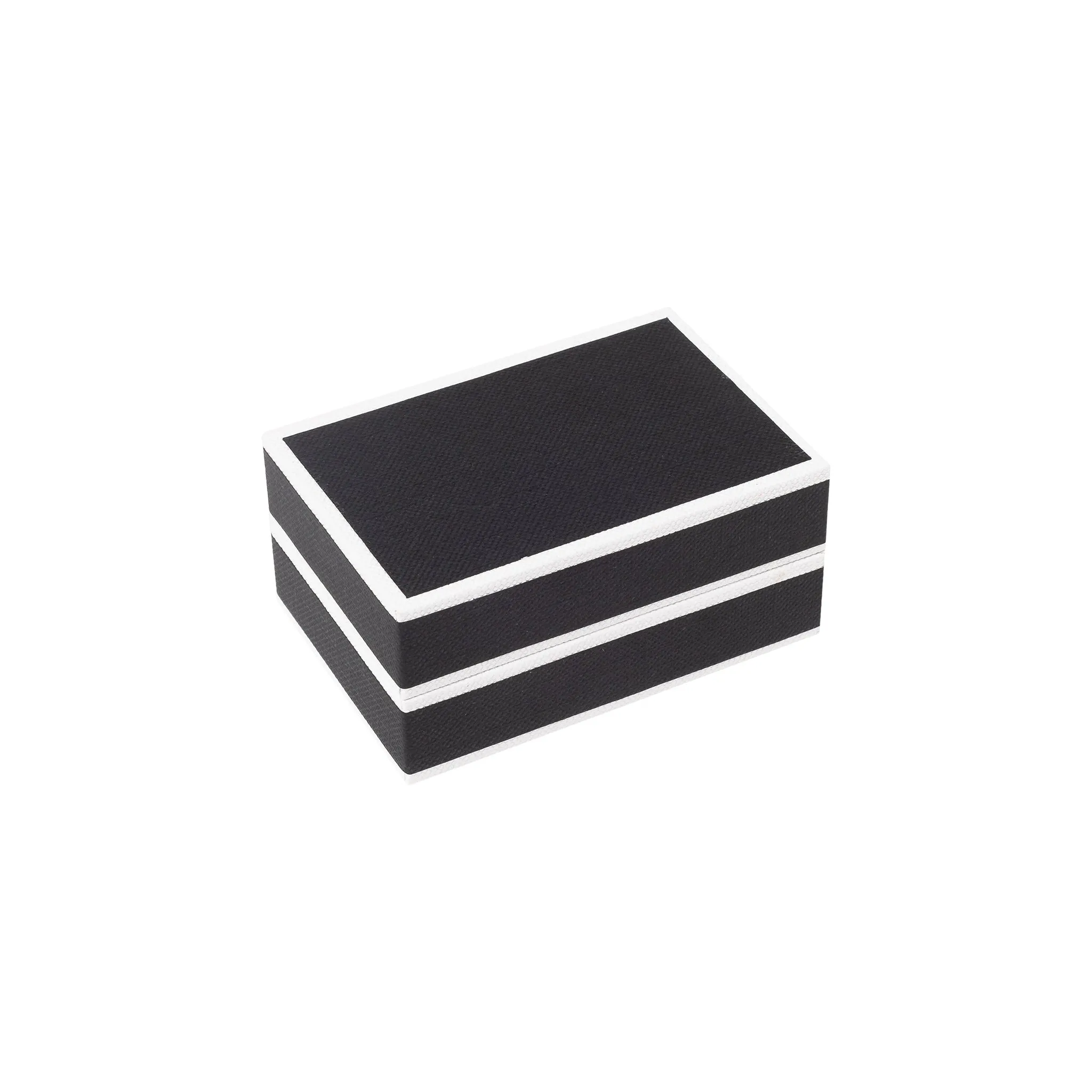 Black and White Cufflink Double Ring Box
