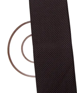 Black Colour Polka Print Chiffon Fabric