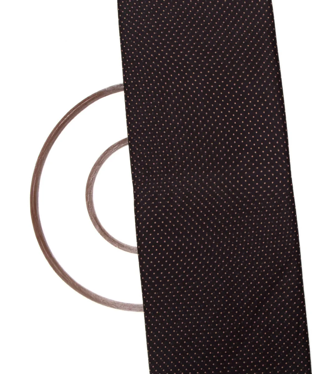 Black Colour Polka Print Chiffon Fabric