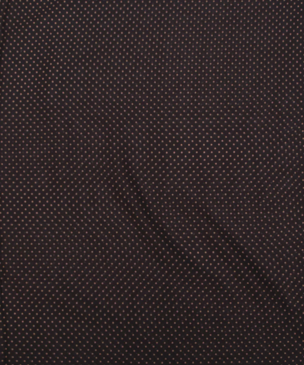 Black Colour Polka Print Chiffon Fabric