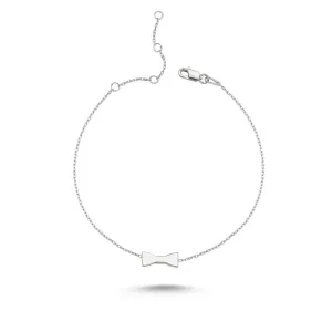 Bow Tie Dainty Silver Chain Bracelet