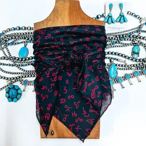 Branded Silk Wild Rag in Black