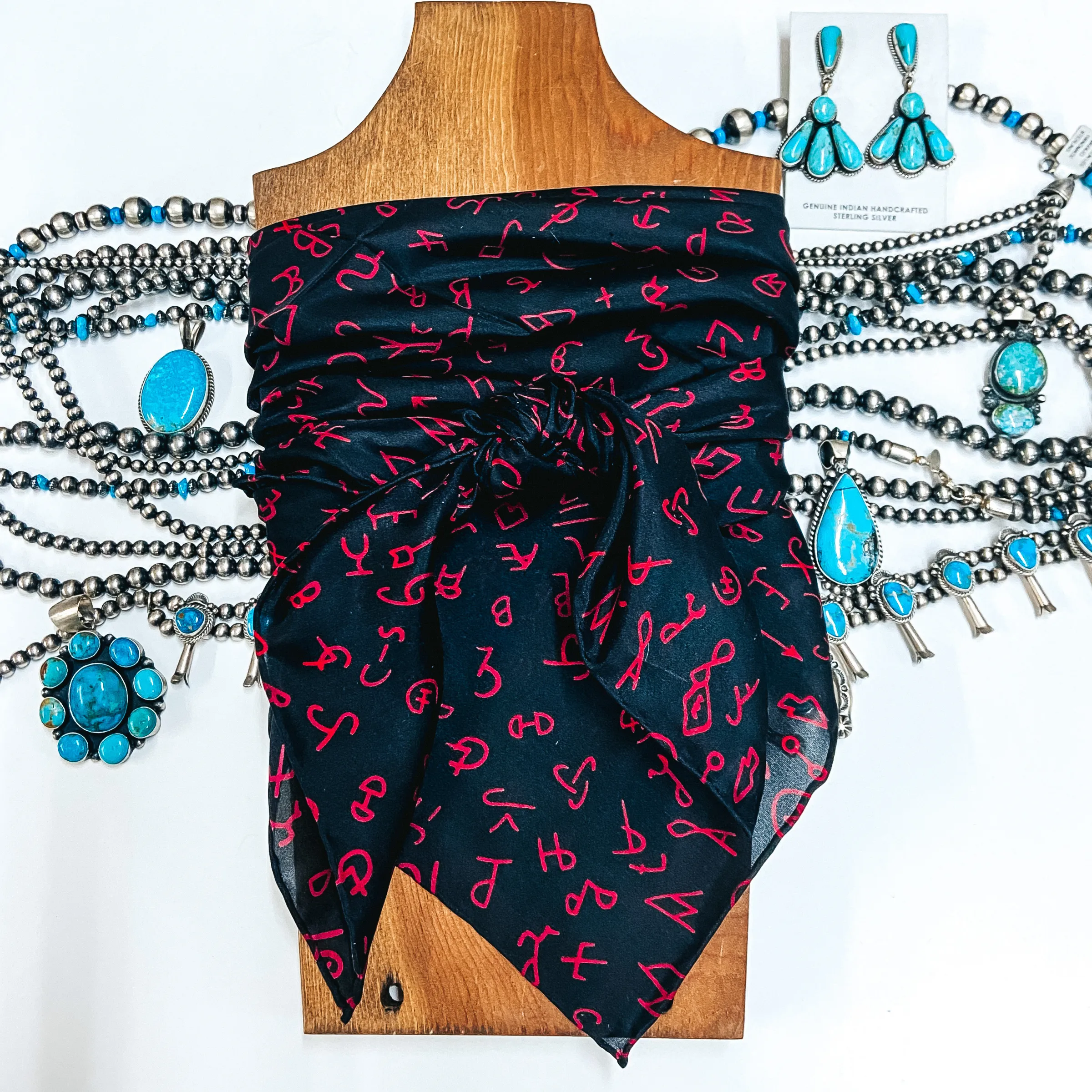 Branded Silk Wild Rag in Black