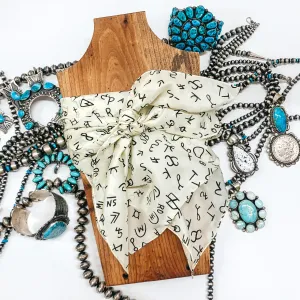 Branded Silk Wild Rag in Ivory