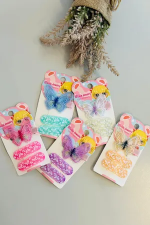 Butterfly Blossom Clip Set